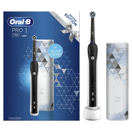 Oral-B PRO 750 3D White Cross Action - Black Toothbrush