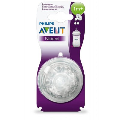 Phillips Avent Natural Flow - Teat 1+ Months - Twin Pack